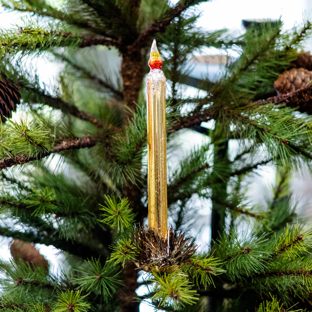 Gold Mercury Glass Candle Ornament