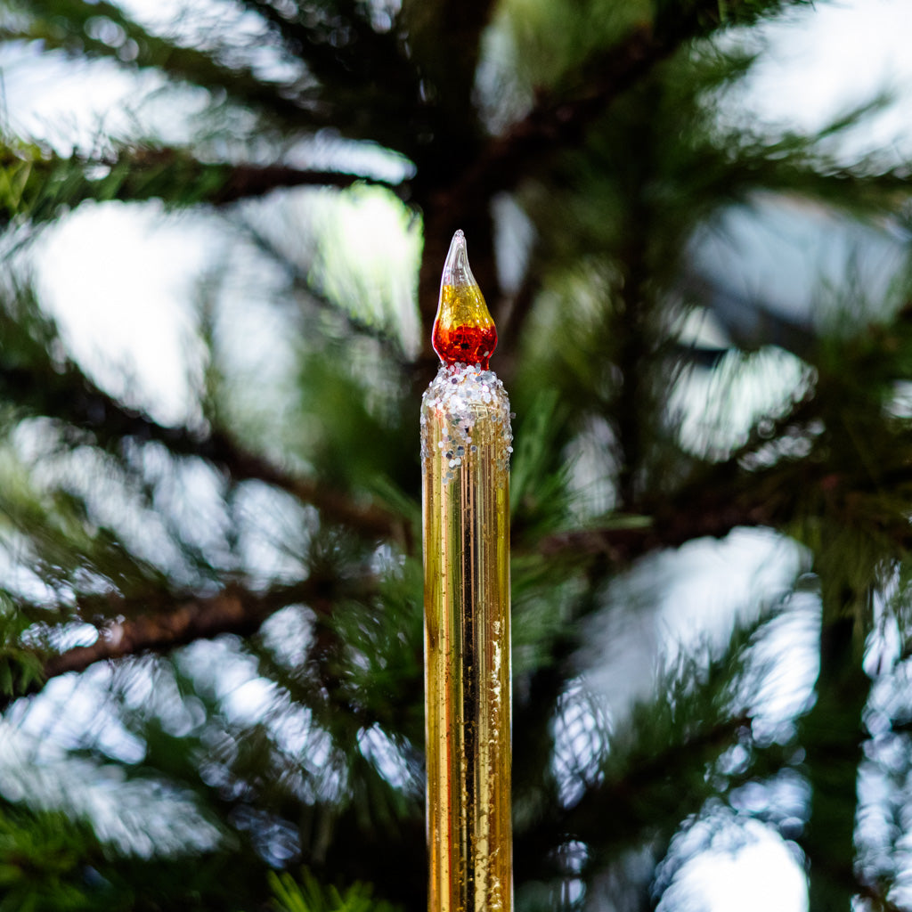 Gold Mercury Glass Candle Ornament