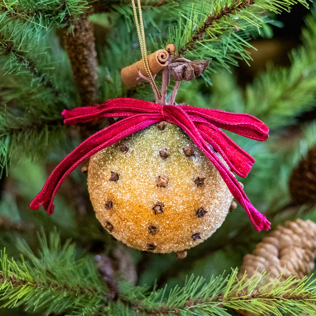 Glitter Clove Orange Ornament