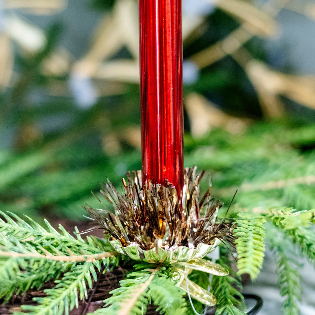 Red Mercury Glass Candle Ornament