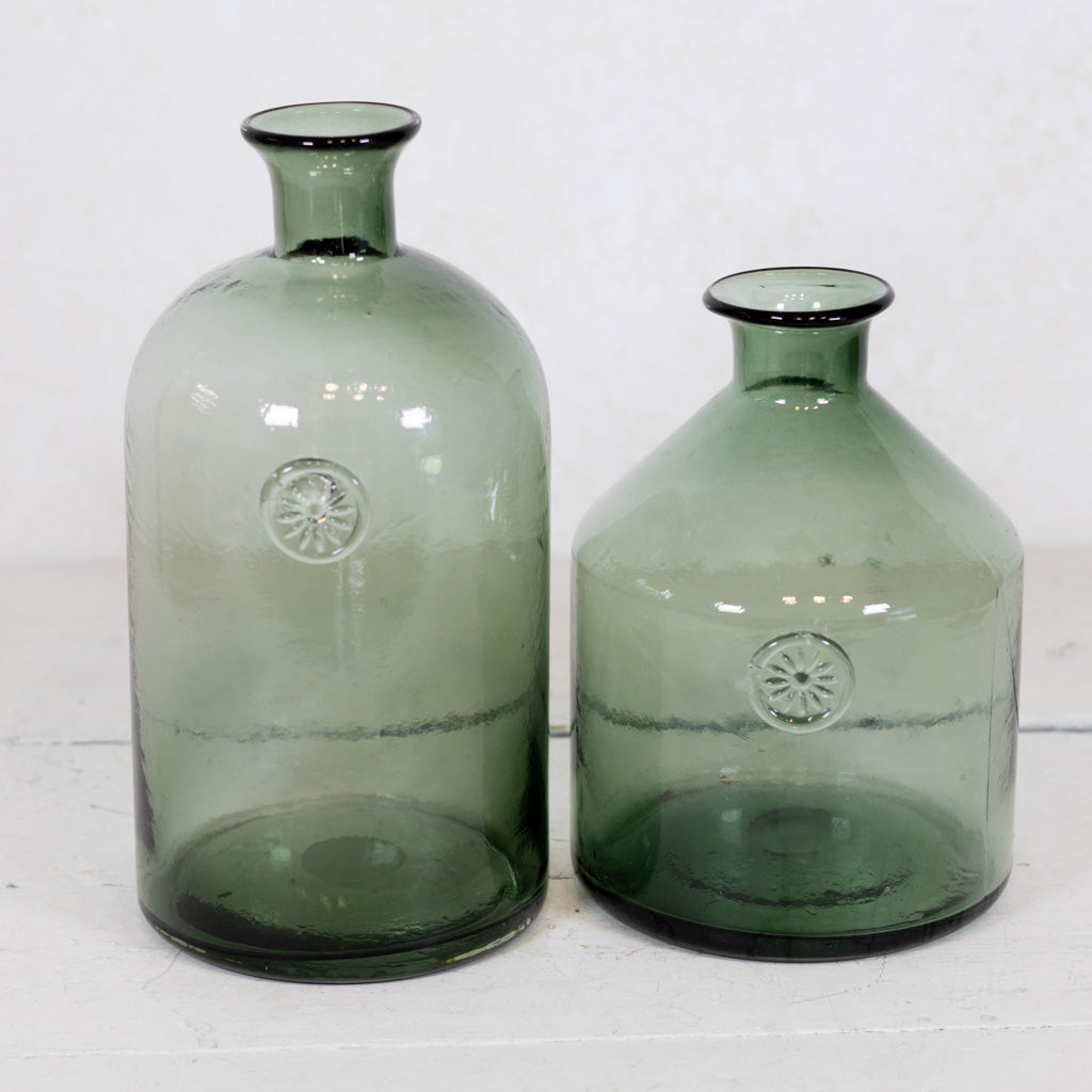 Glass Green Vase Tall