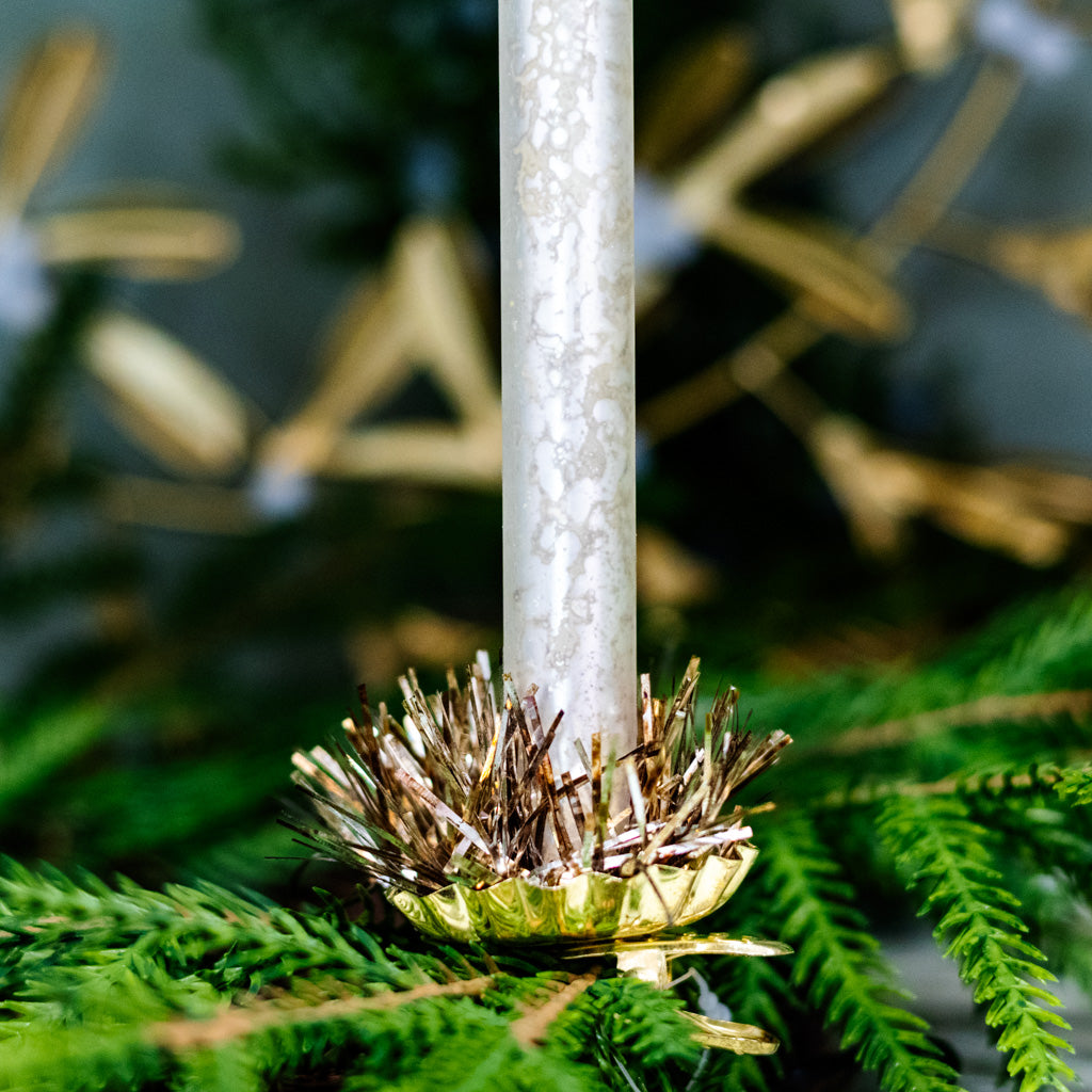 Silver Mercury Glass Candle Ornament