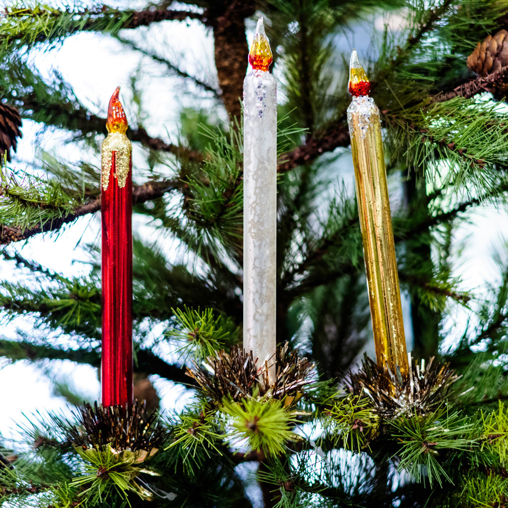 Silver Mercury Glass Candle Ornament