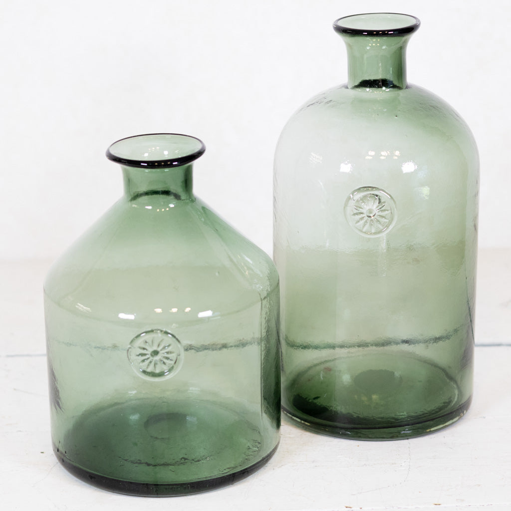 Glass Green Vase Tall