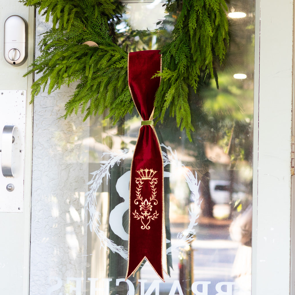 Sash Velvet Majestic Scroll Embroidery
