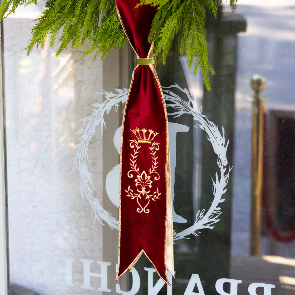 Sash Velvet Majestic Scroll Embroidery