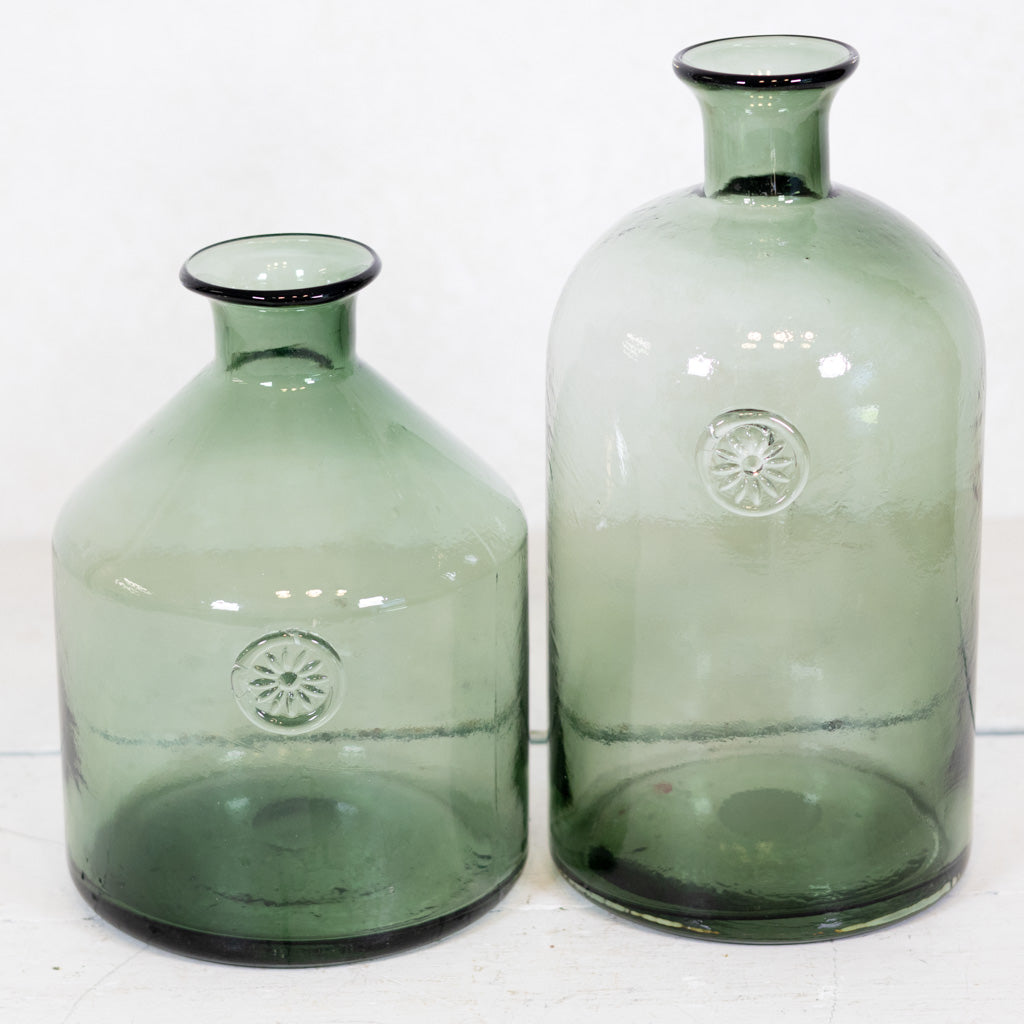 Glass Green Vase Tall