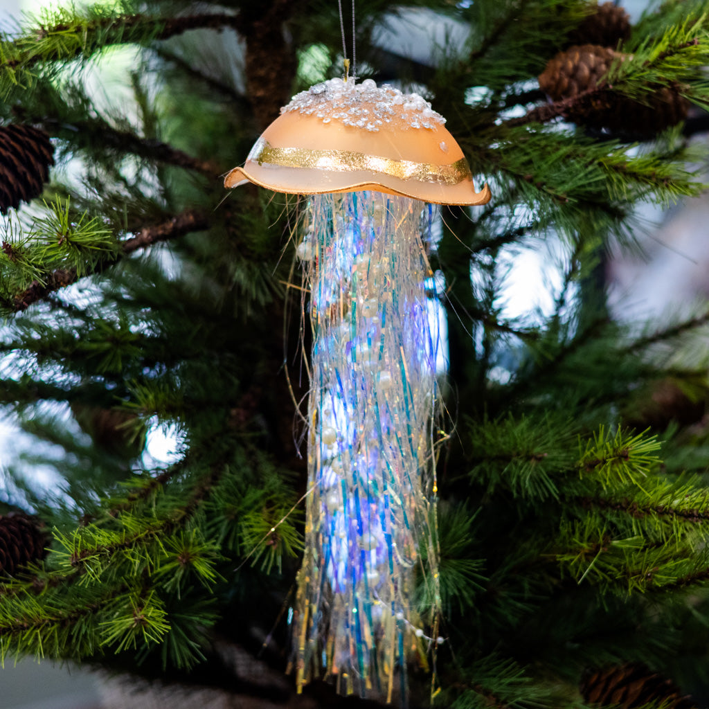 Gold Glass Jelly Fish Ornament