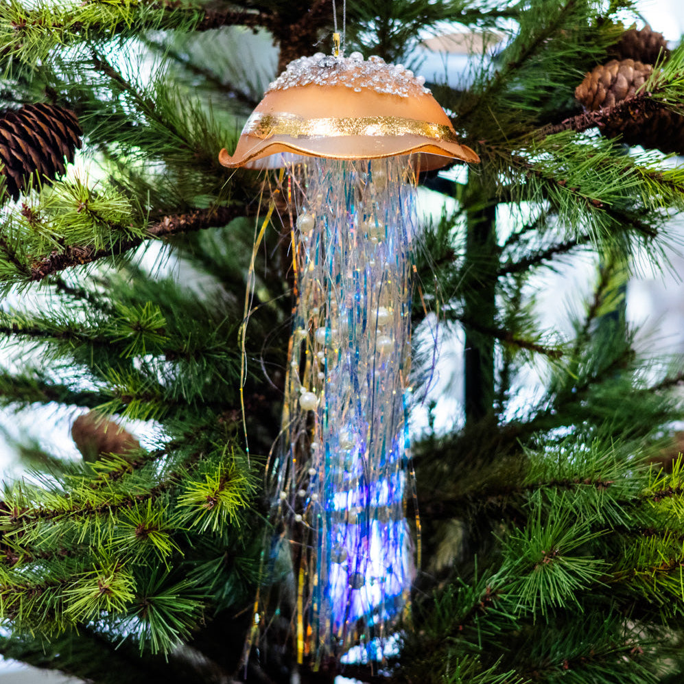 Gold Glass Jelly Fish Ornament