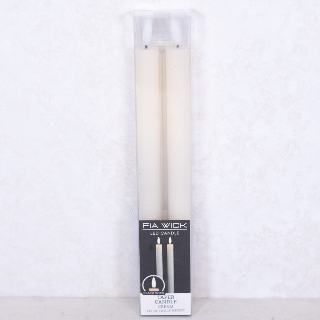 Taper Flameless Cream Candle Set of Two