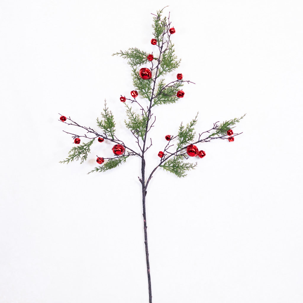 Cedar Spray with Red Bells