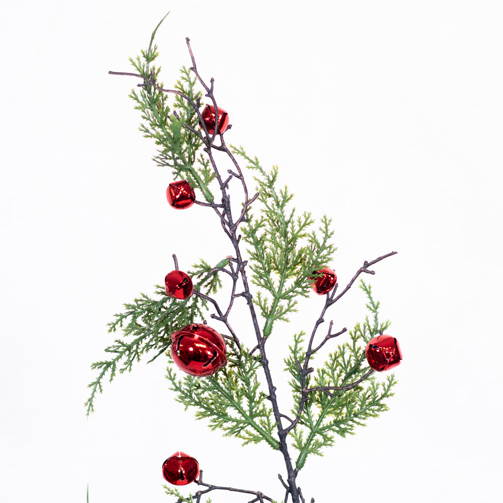 Cedar Spray with Red Bells