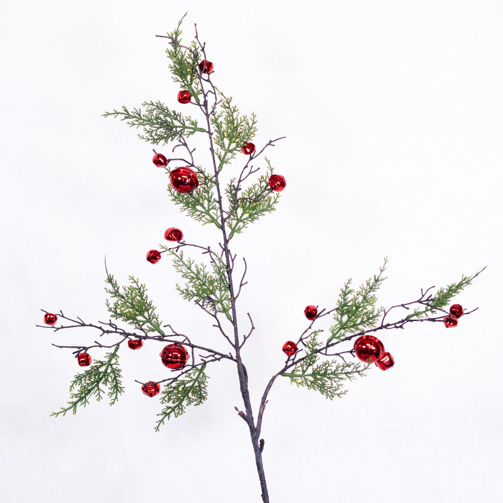 Cedar Spray with Red Bells