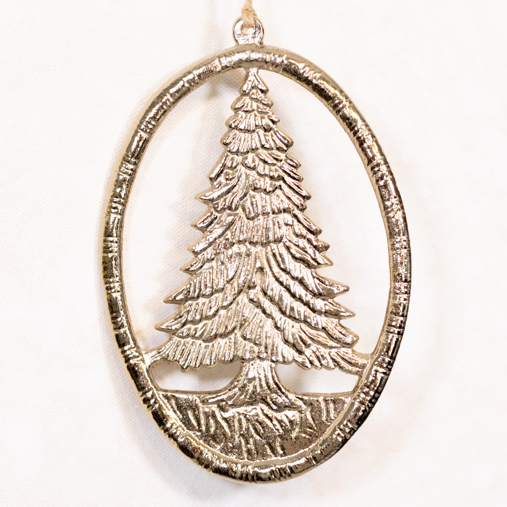 Oval Gold Tree Ornament Aluminum