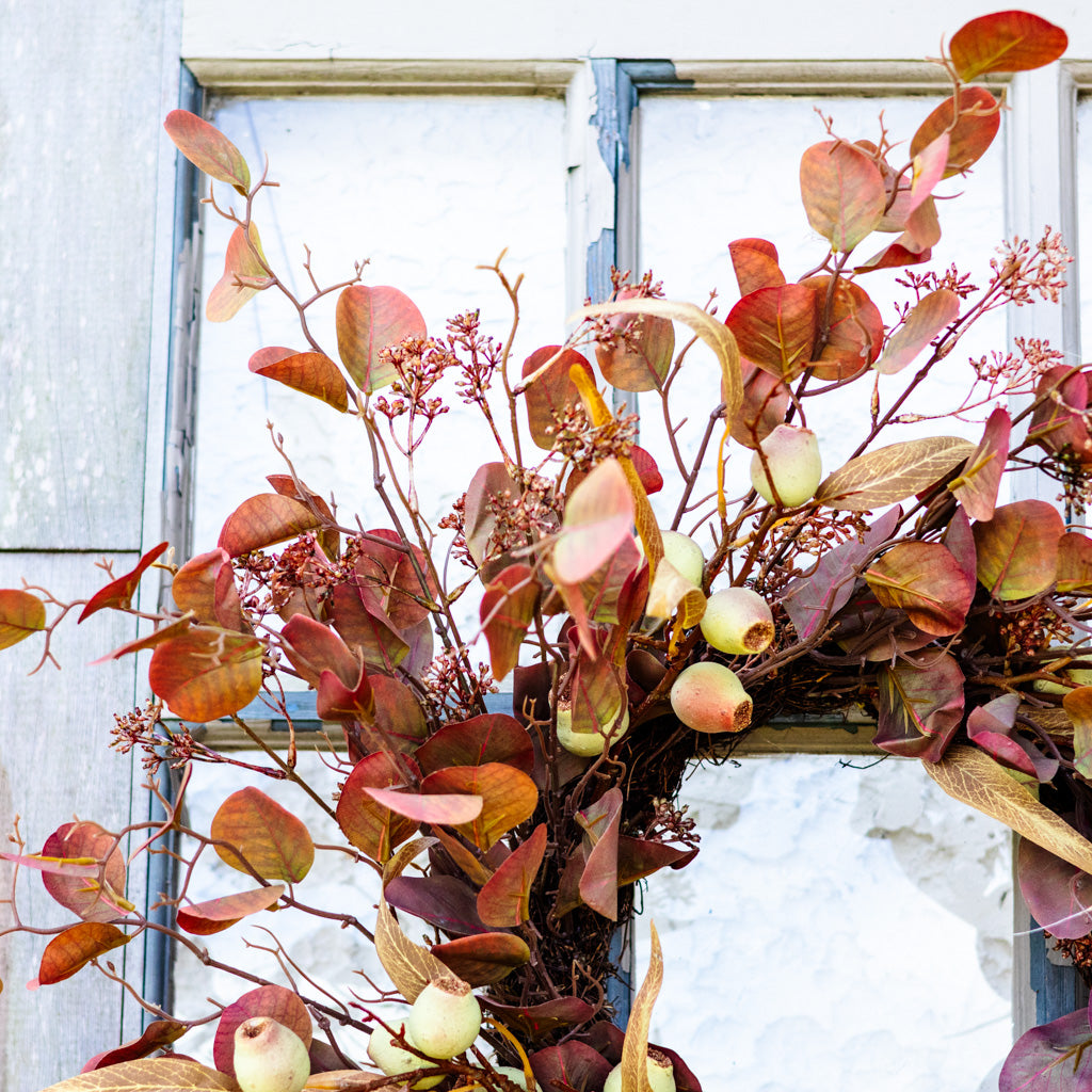 Wine Eucalyptus and Pod Wreath 24" D