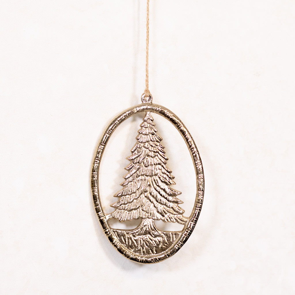 Oval Gold Tree Ornament Aluminum