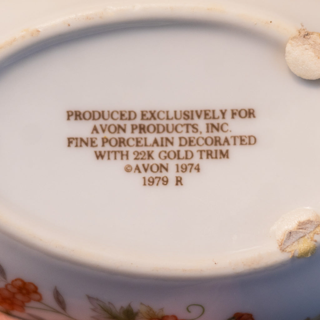 Vintage Chinoiserie Porcelain Gold Rimmed Egg Jewelry Box