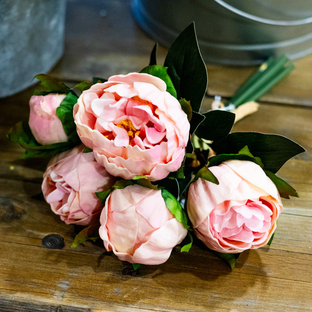 Light Pink Peony Bundle Real Touch