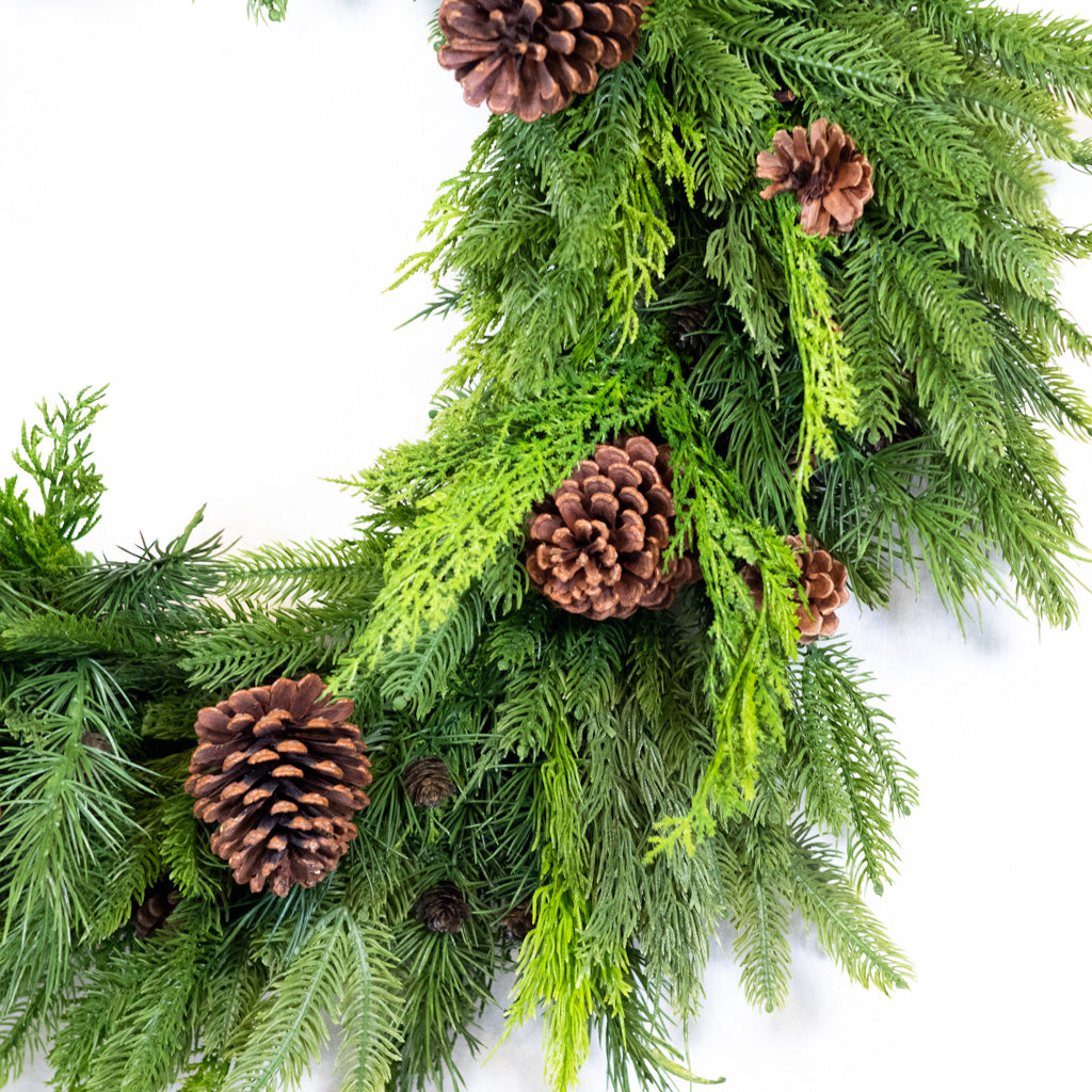 30" Natural Touch Mix Evergreen Wreath