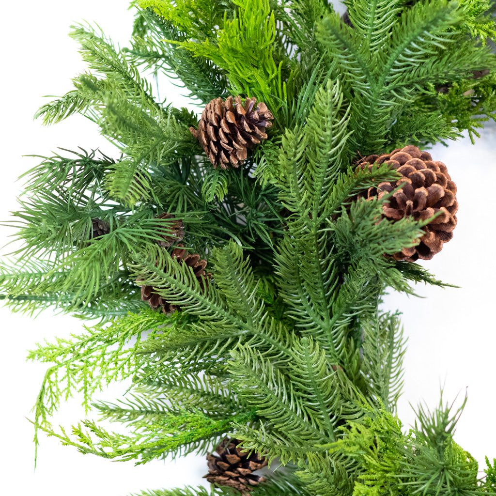 30" Natural Touch Mix Evergreen Wreath