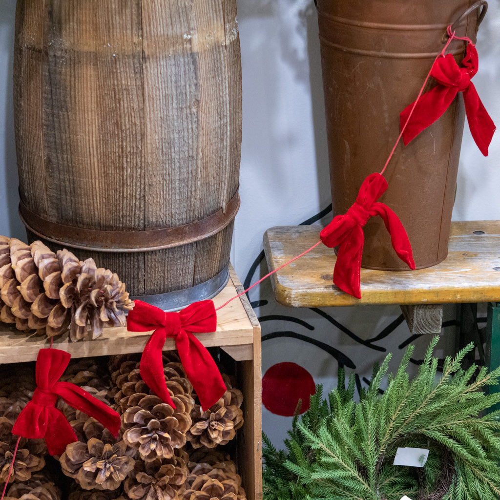 5ft. Red Velvet Bow Garland