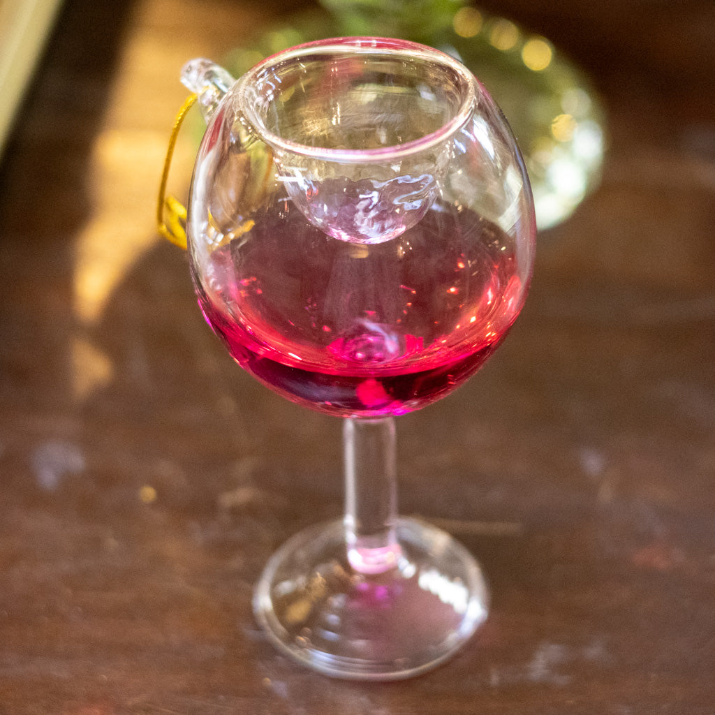 Glass of Blush Wine Glass Ornament