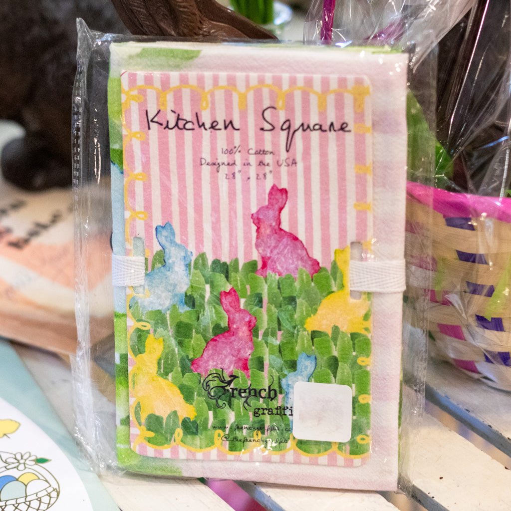 Colorful Bunnies Kitchen Square