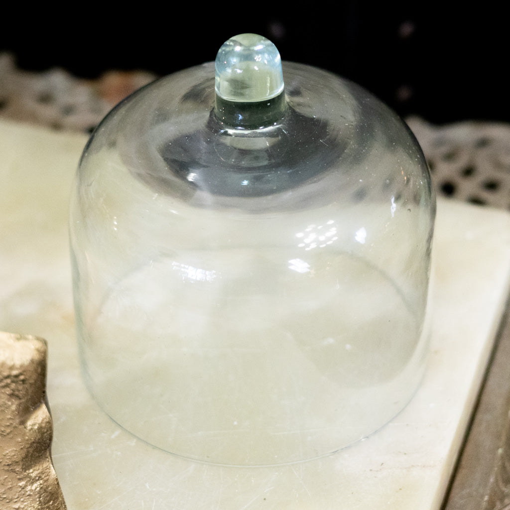 Snowflake Glass Dome with Metal Plate