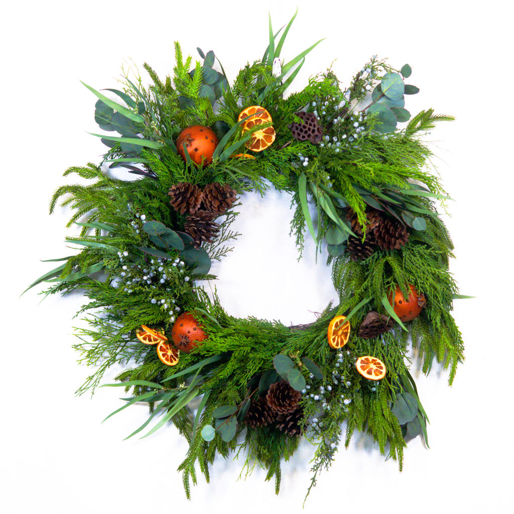 Orange Grove Evergreen Wreath