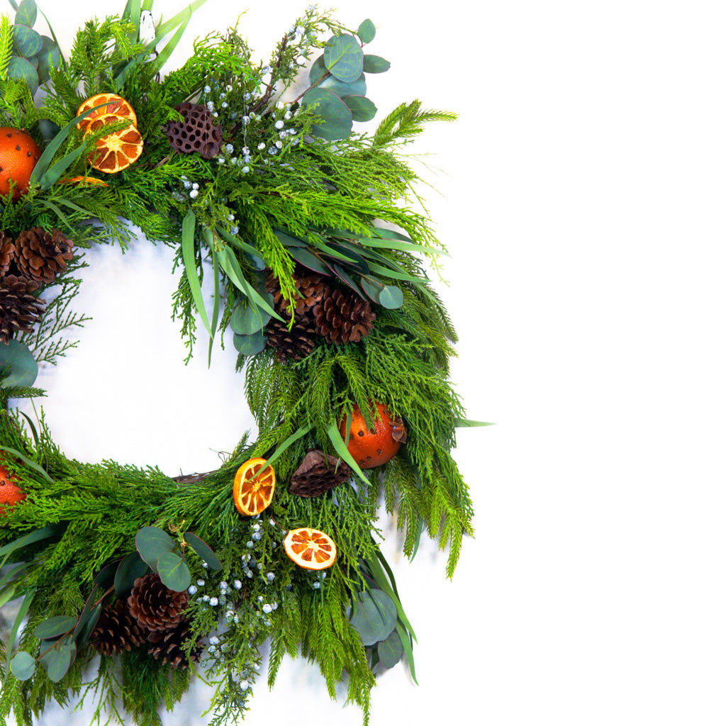 Orange Grove Evergreen Wreath