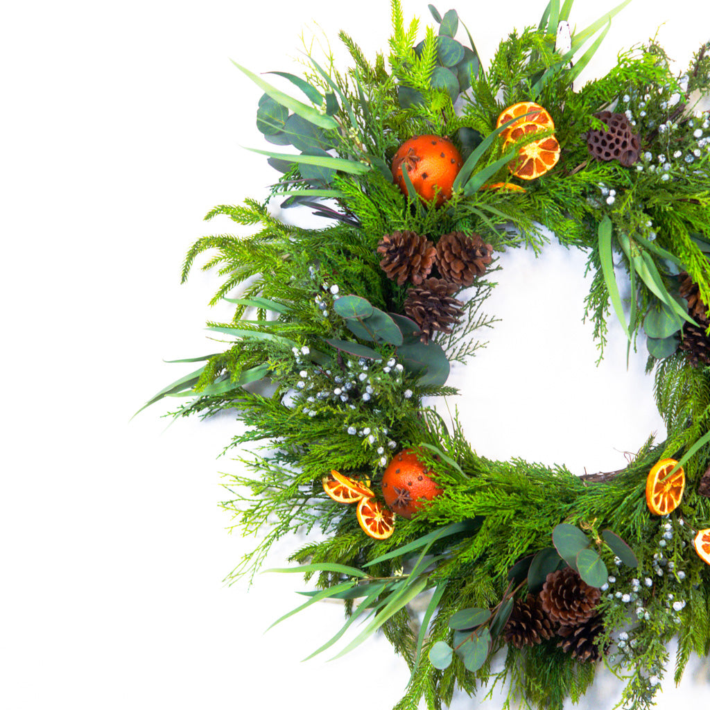 Orange Grove Evergreen Wreath
