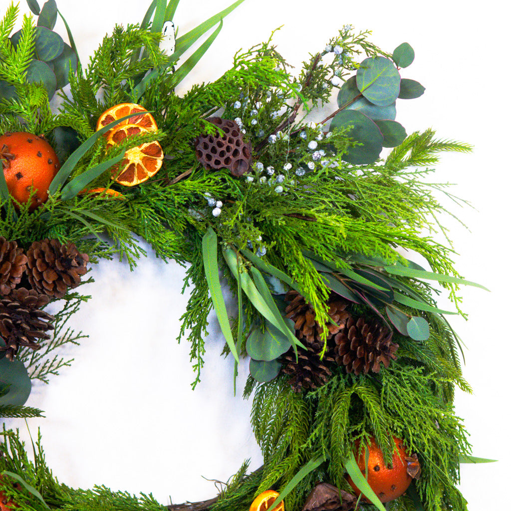 Orange Grove Evergreen Wreath