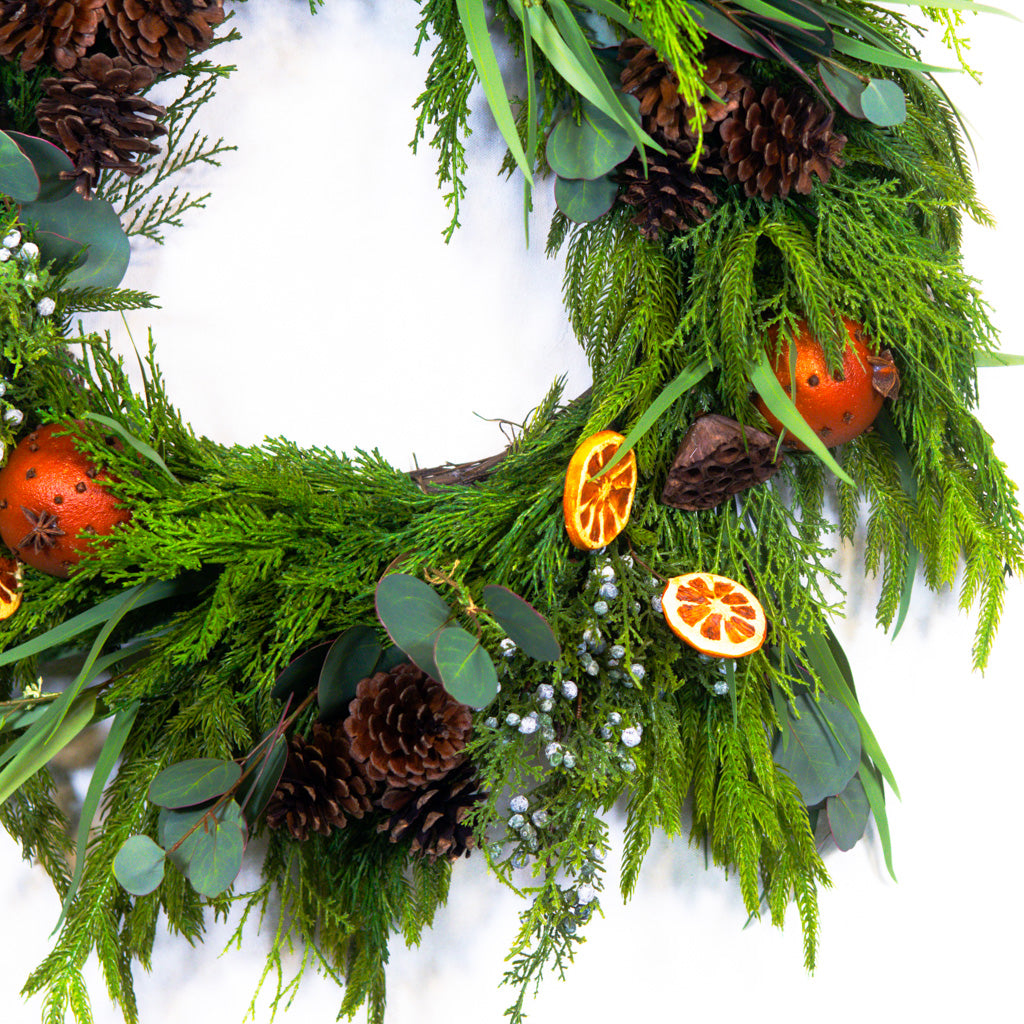 Orange Grove Evergreen Wreath