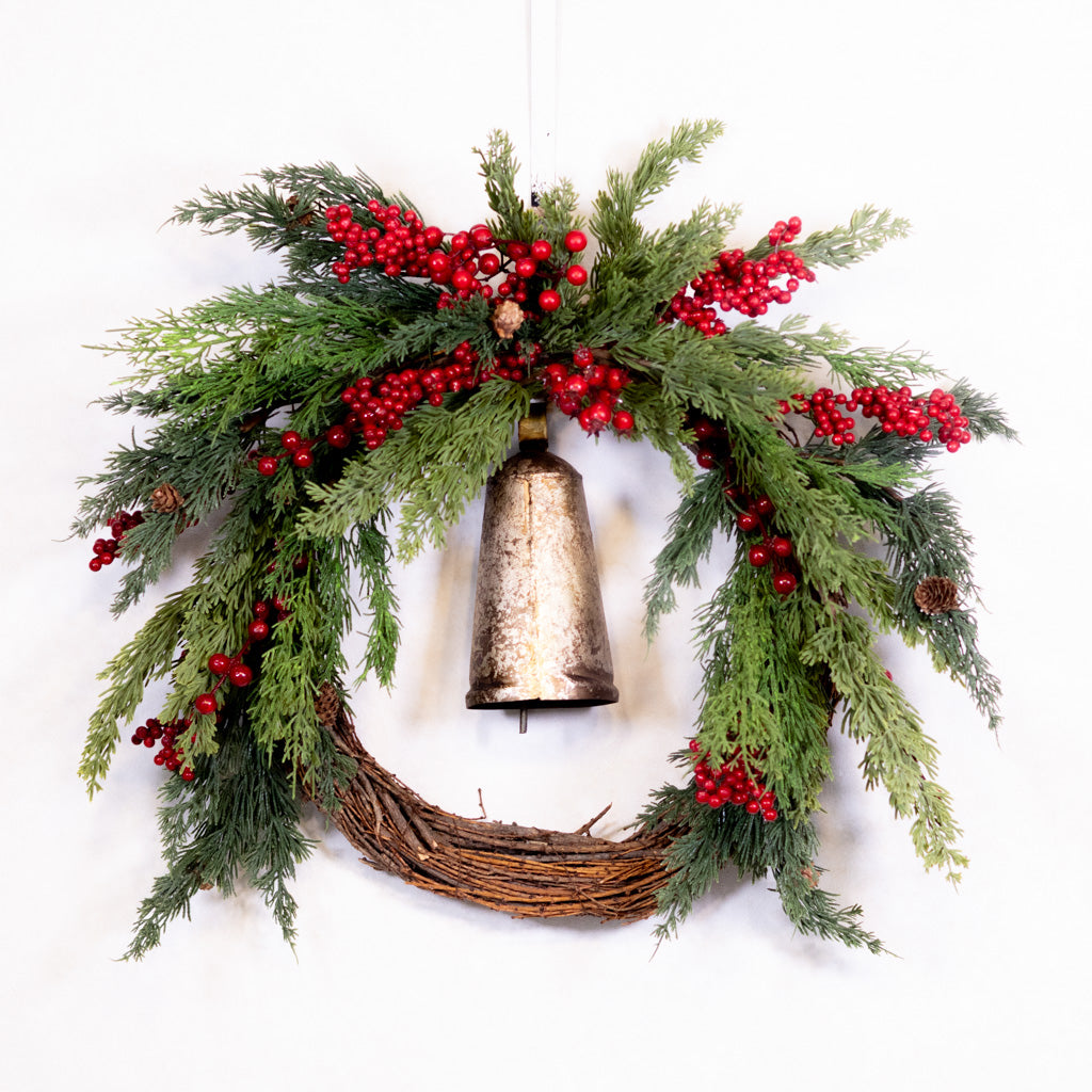 Burnt Iron Antique Bell with Rope