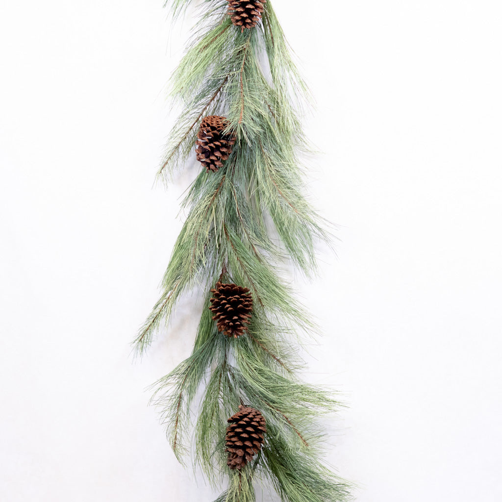 6 ft. Long Needle Pine and Pinecone Garland