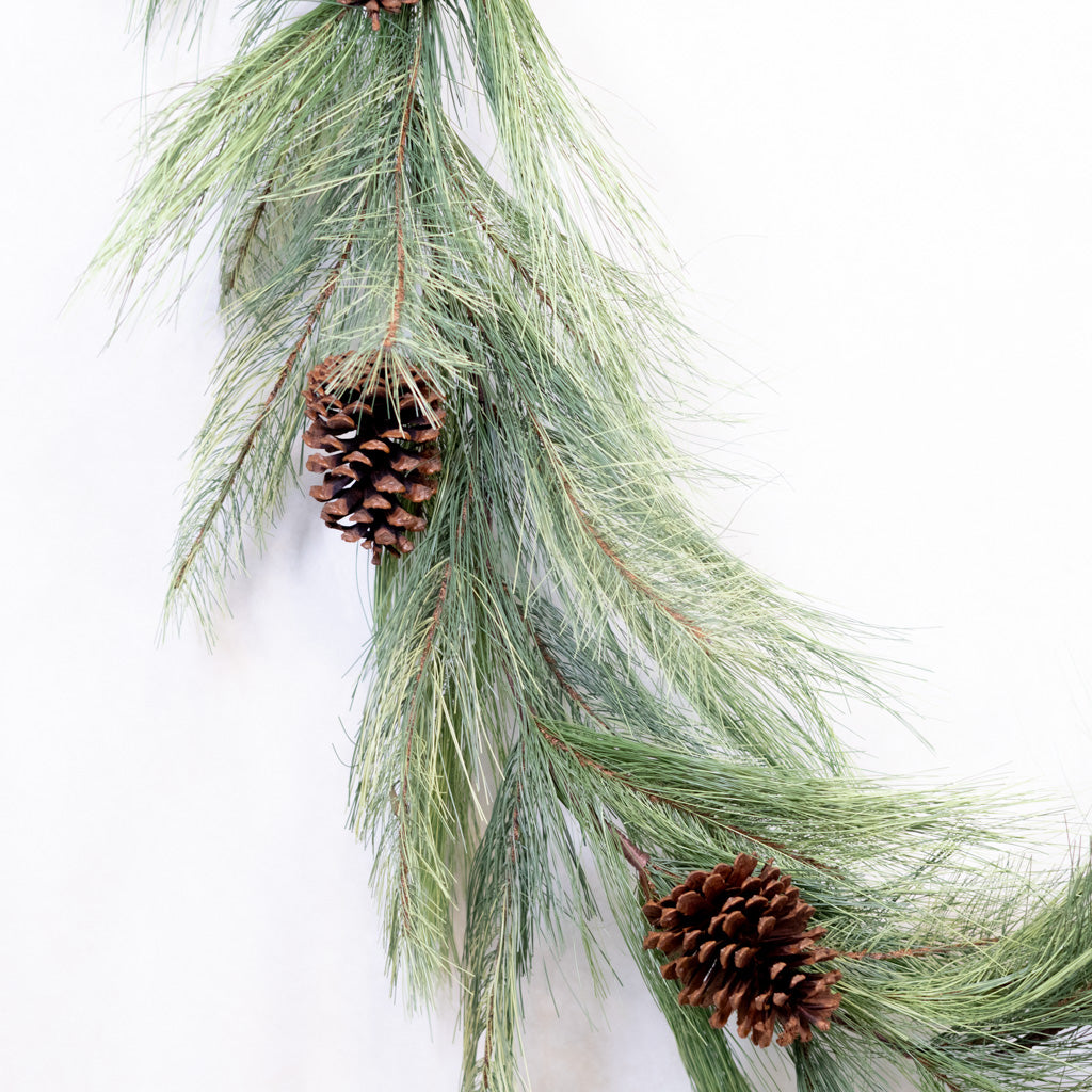 6 ft. Long Needle Pine and Pinecone Garland