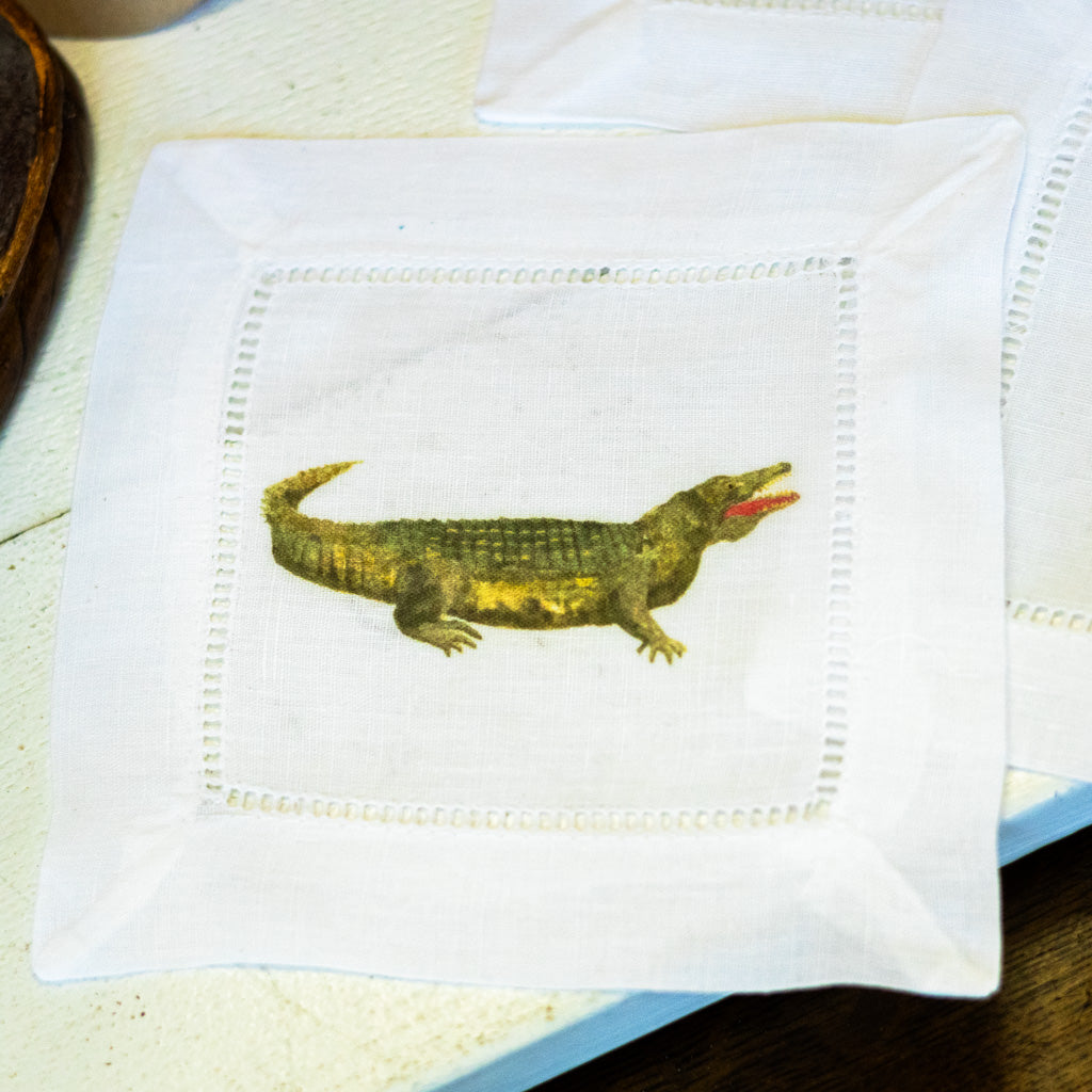 Set of Four Custom Cocktail Linen Napkin Set