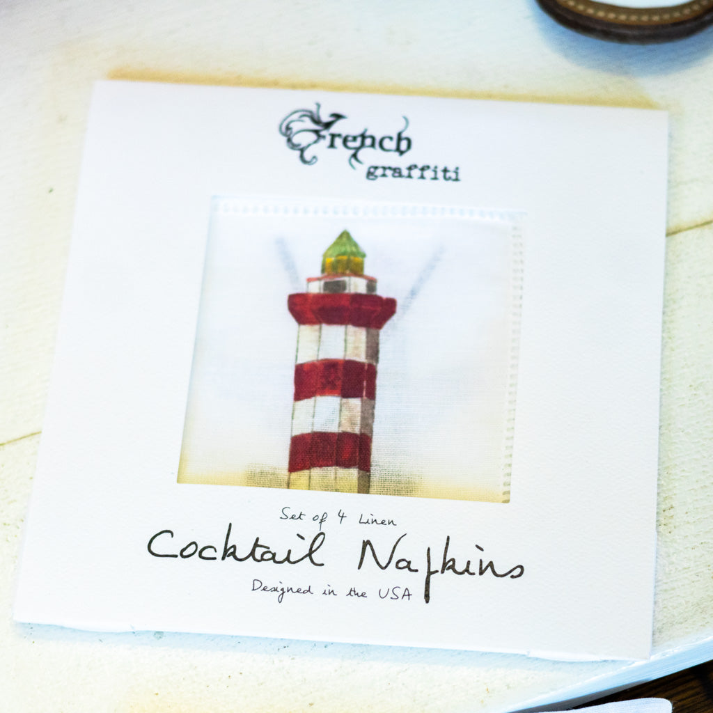 Set of Four Custom Cocktail Linen Napkin Set