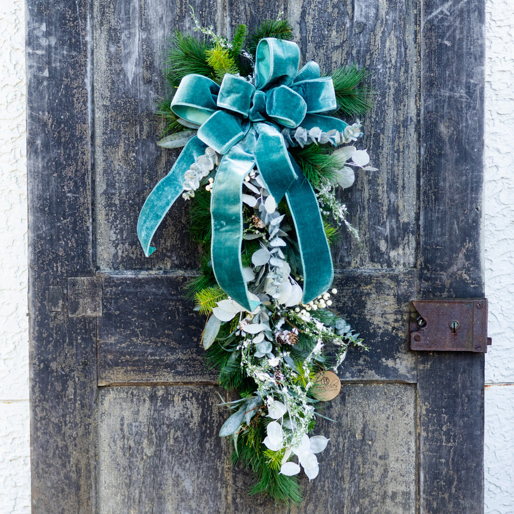 Winter Blues Collection Down Drop with Bow