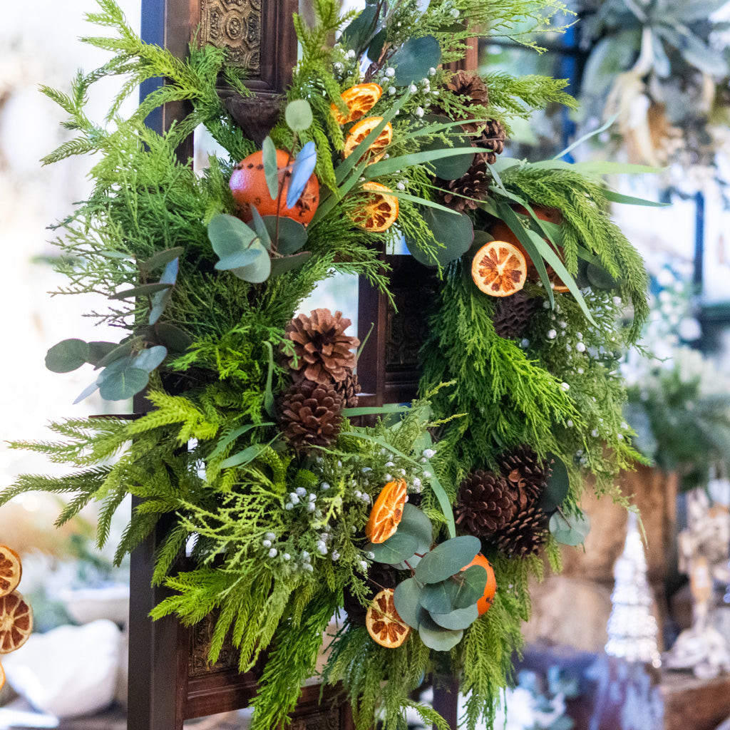 Orange Grove Evergreen Wreath