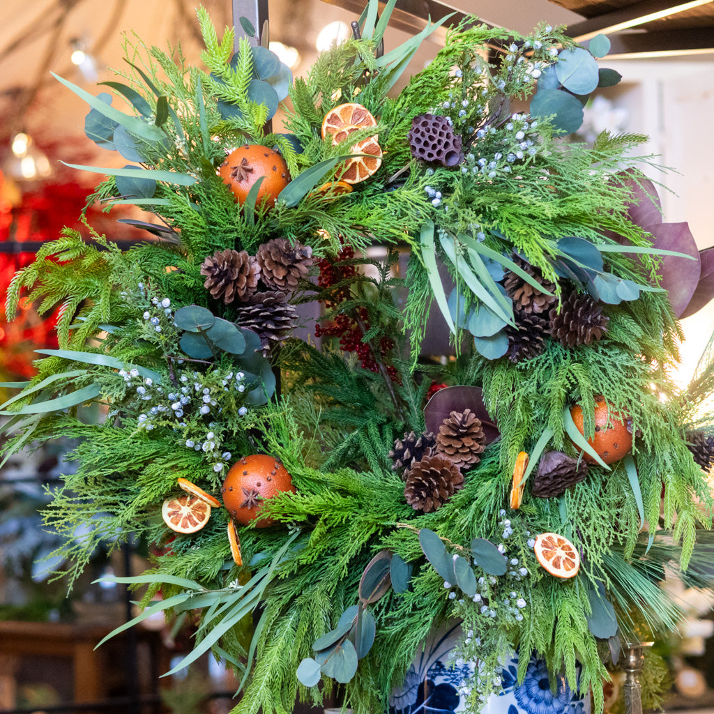 Orange Grove Evergreen Wreath