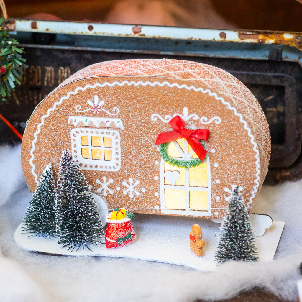 LED Paper Gingerbread Caravan Table Decoration