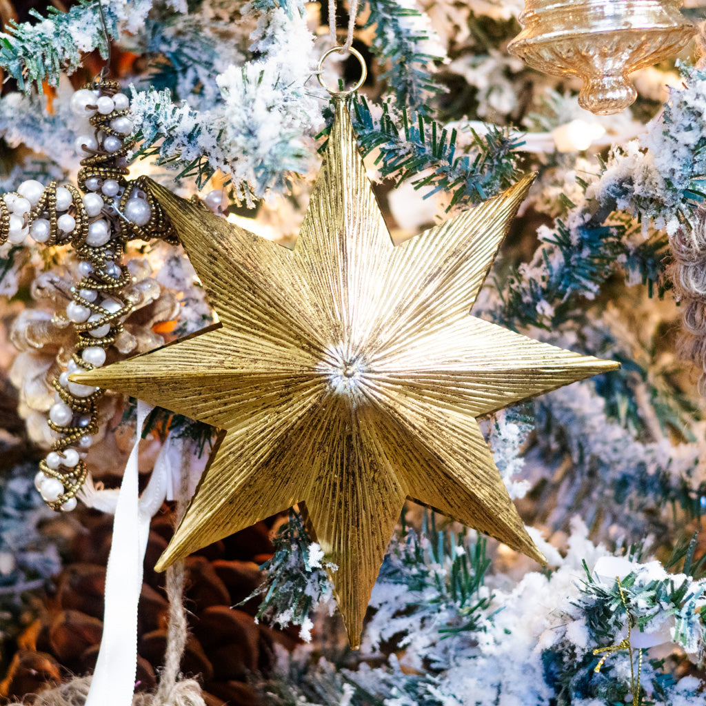 Hanging Aluminum Star Large Ornament