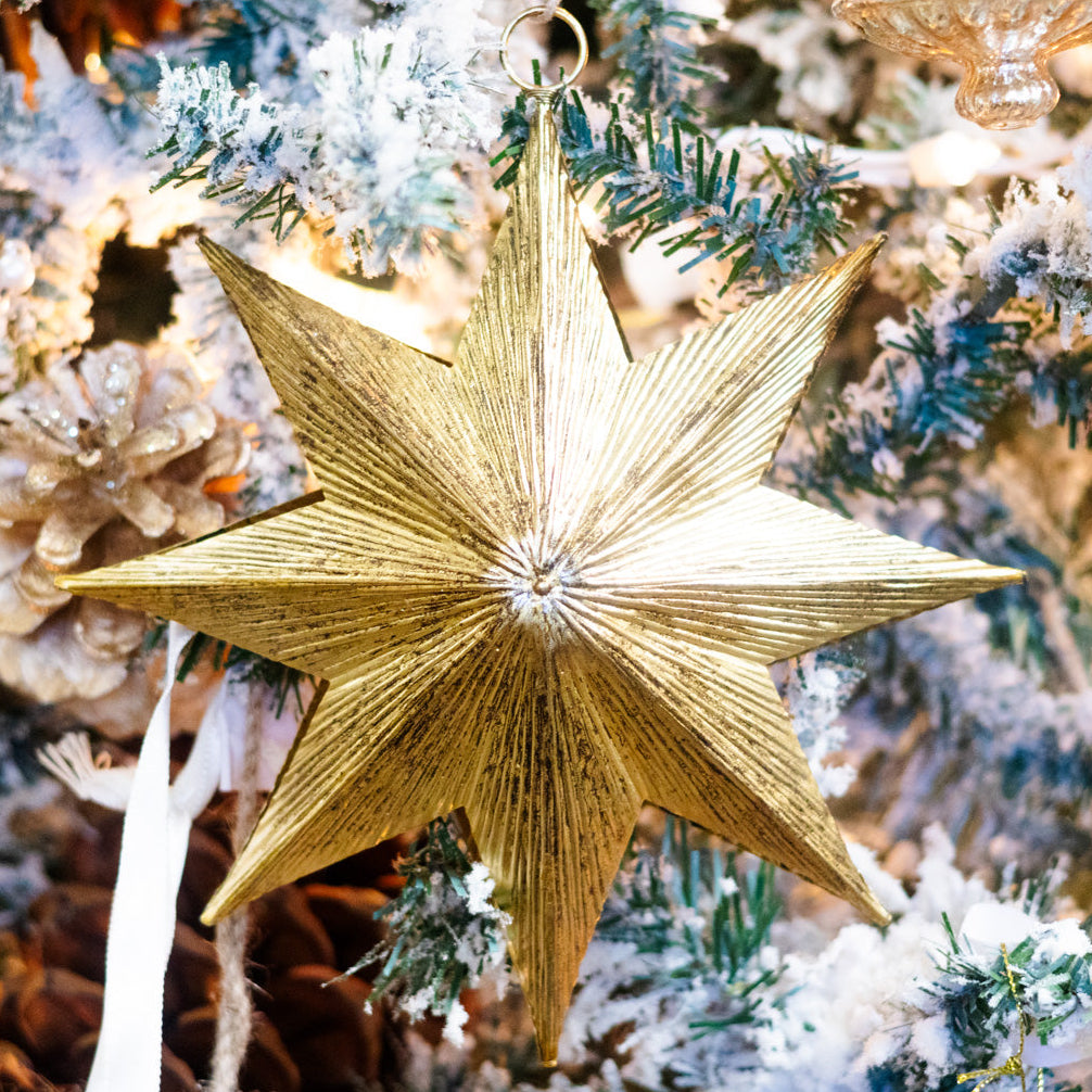 Hanging Aluminum Star Large Ornament