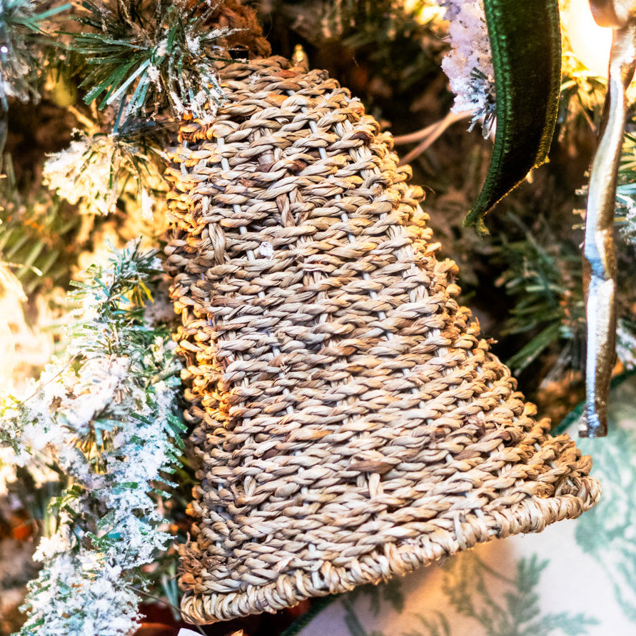 Natural Woven Bell Ornament