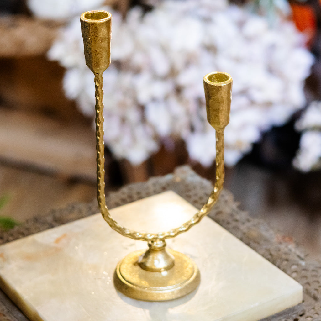 Metal Double Taper Candle Holder