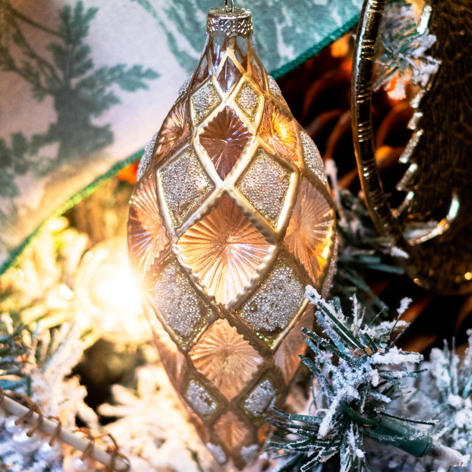 Glass Finial Harlequin Gold Multi Finial