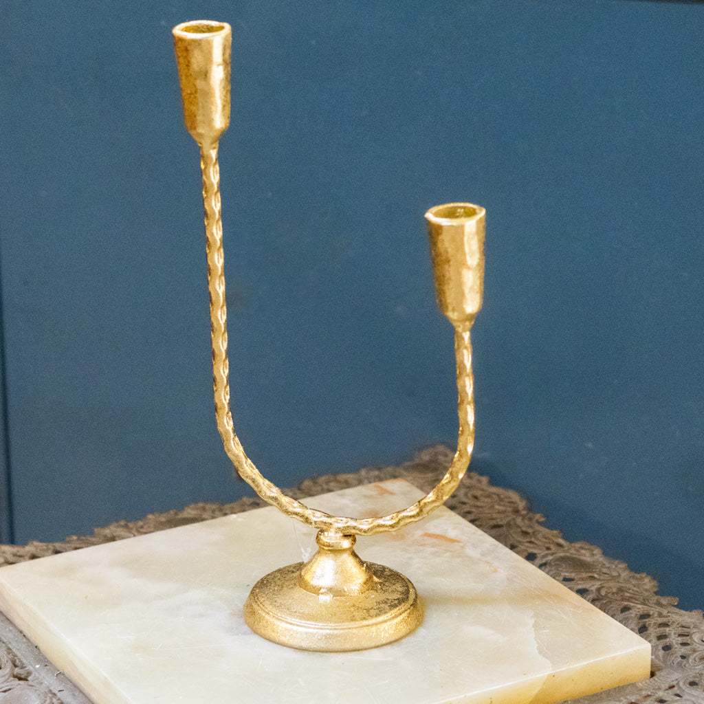 Metal Double Taper Candle Holder
