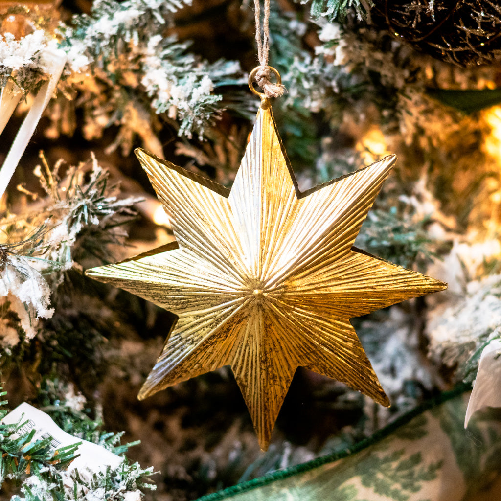 Hanging Aluminum Star Small Ornament