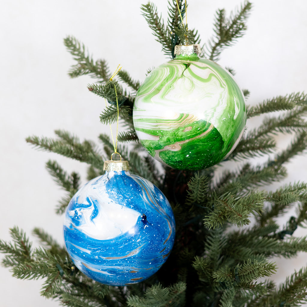 Painted Green Ball Ornament